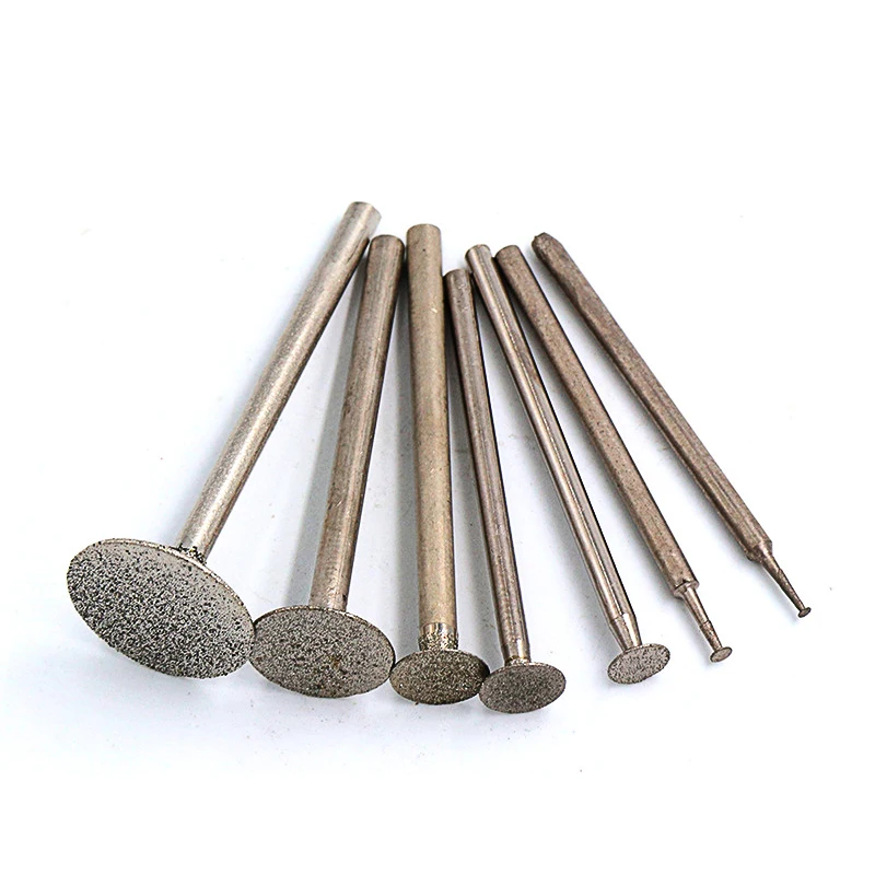 0.5-16mm Thin Slice Diamond Grinding Head Needle Bits Burrs Engraving Carving Tool 2.35/3mm Shank Grinding Bit Polishing Tool