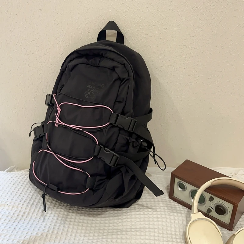 Ransel Nilon Ransel Laptop Kapasitas Besar Ransel Fashion Estetika Tas Buku Siswa Kawaii Tas Travel Daypack