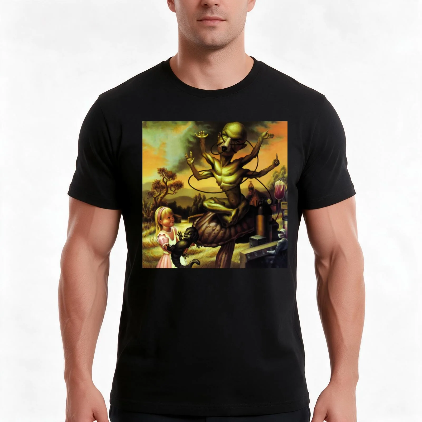 Screaming Trees Uncle Anesthesia Cover Art T-Shirt, Summer Casual Cotton Tee, Oversized Streetwear Tops, Vintage Graphic Print