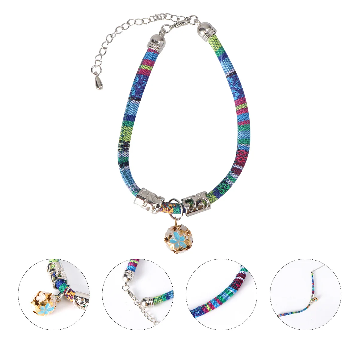 

1pc Bohemian Cat Collar Adjustable Breakaway Safety For Kitten Pet Neck Decor Lightweight Durable Chic Accessory