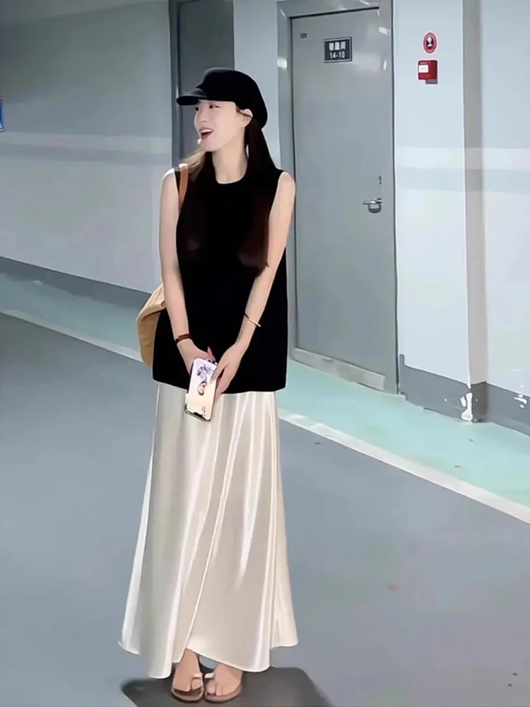 

Лето 2022, круглый жилет Ne Svel irt, юбка, комплект из двух предметов, женская повседневная одежда, ансамбль