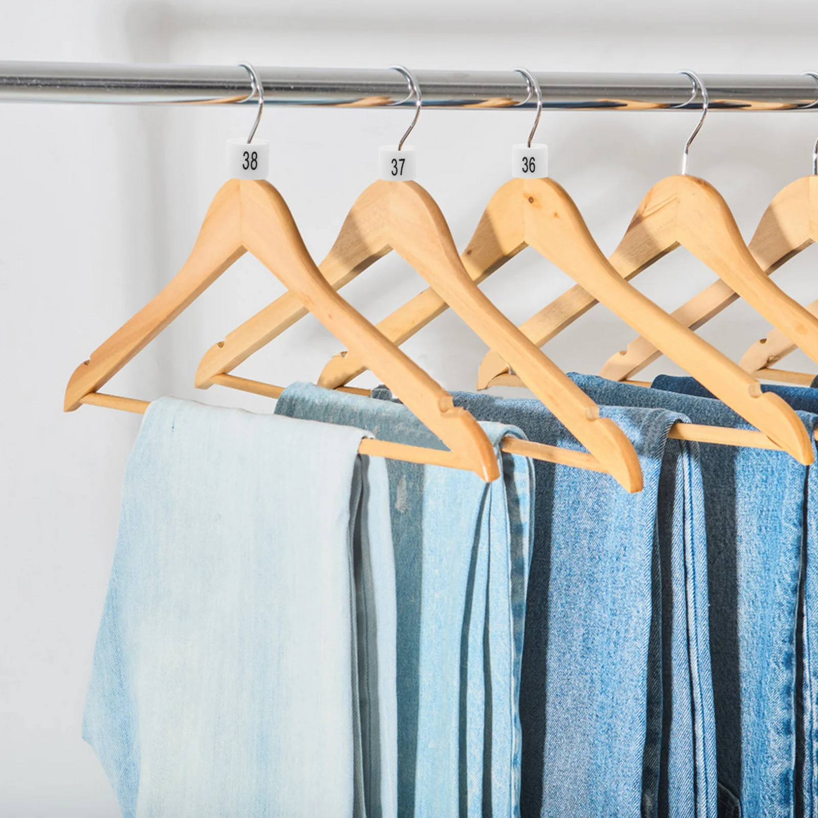 

180pcs Pants Hanger Size Labels Round Plastic Clothing Size Markers For Retail Closet Organization Hanger Clips Garment