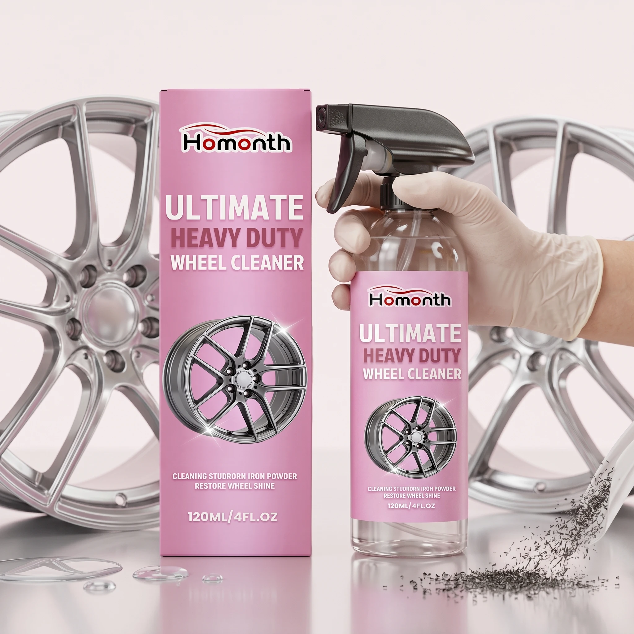 Car Wheel Hubs Cleaner Decomposes Stubborn Dirt Impurity Prevents Corrosion Shine Protection Hubcaps Brake Dust Dissolving Agent