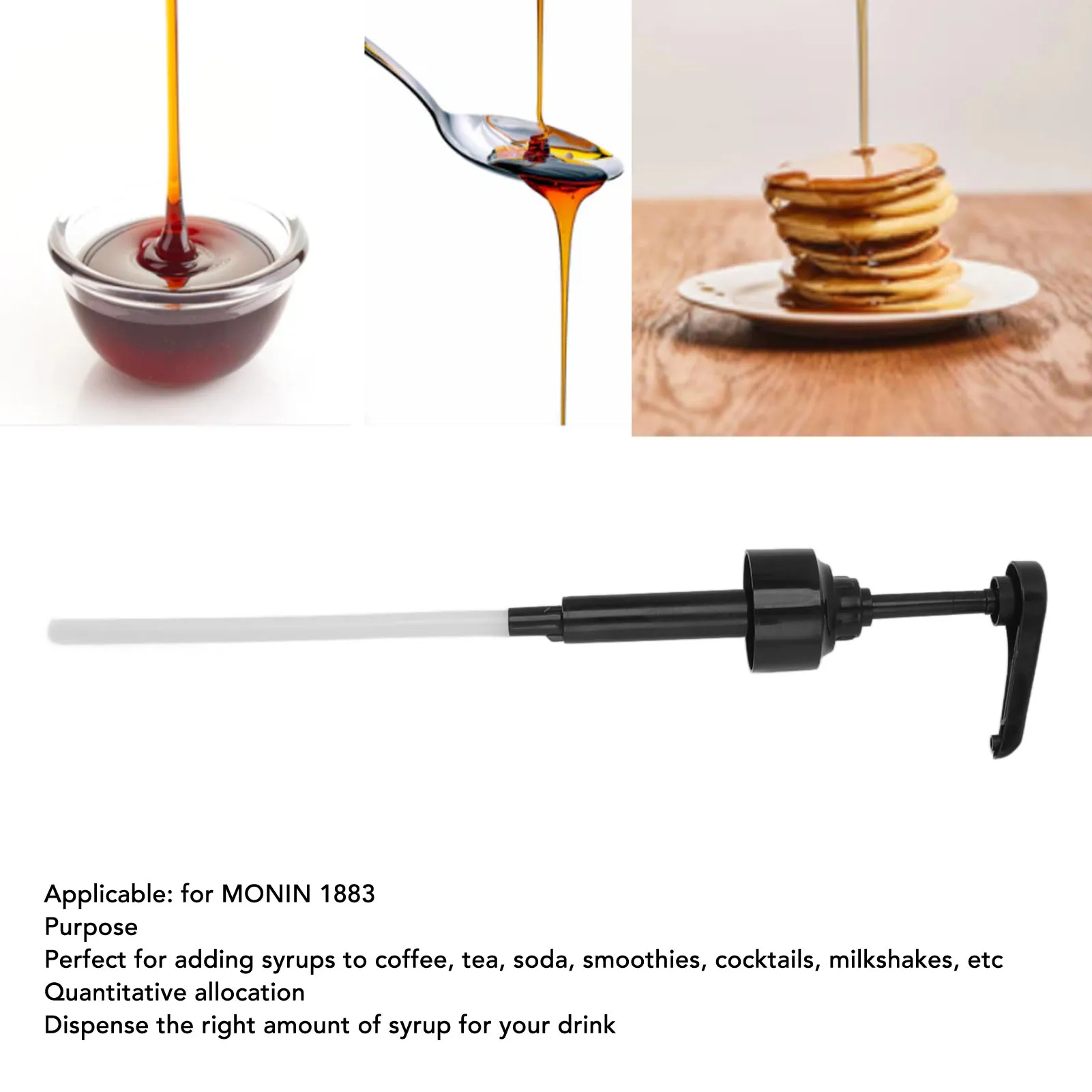 8ml Syrup Pressure Pump for MONIN 1883 Sauce Bottles Stainless Steel Dispenser Nozzle Accurate Measured Portion for Coffee Bar