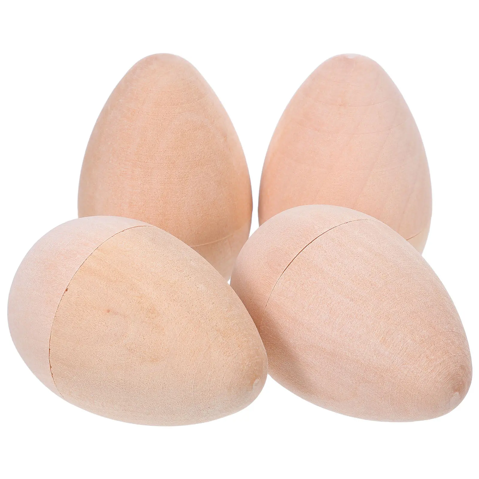 4Pcs Wood Easter Egg Hollow Stand Unpainted Fillable DIY Craft Supplies for Party Basket Stuffer Egg Hunt Rustic Decorative