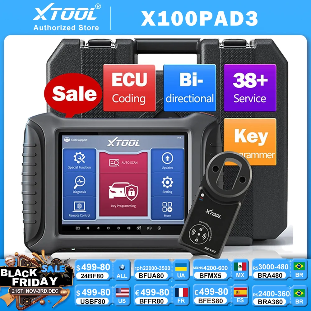 XTOOL X100 PAD3 Auto Key Programmer ECU Coding X100PAD3 Pad Elite IMMO Elite KC501 For benz All Key Lost IMMO Learning Chip Read