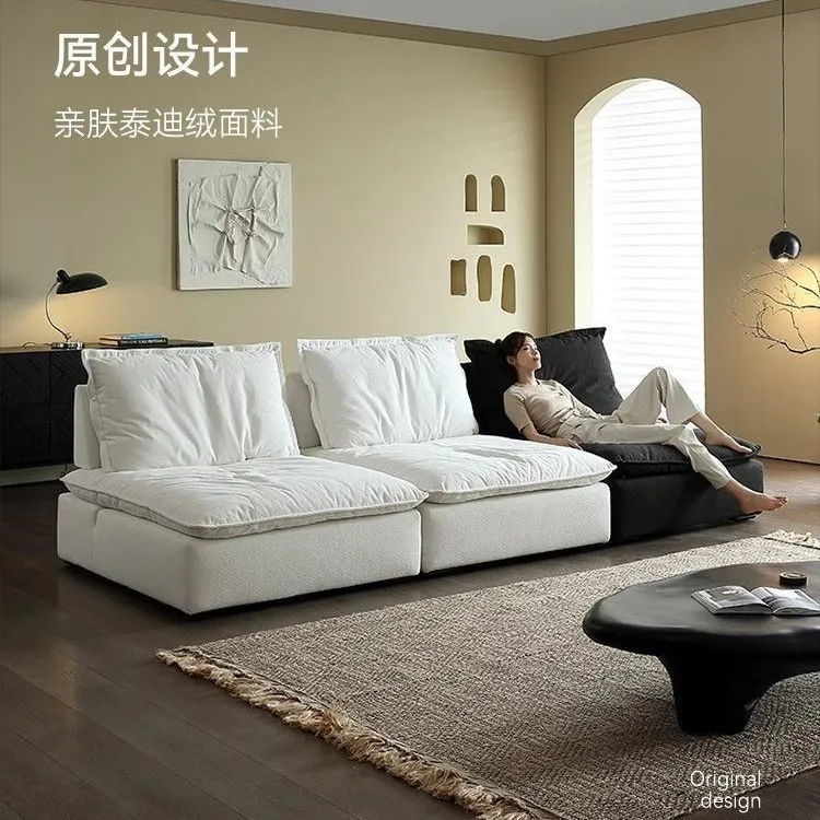 Armless sofa cloud lazy teddy velvet single sofa