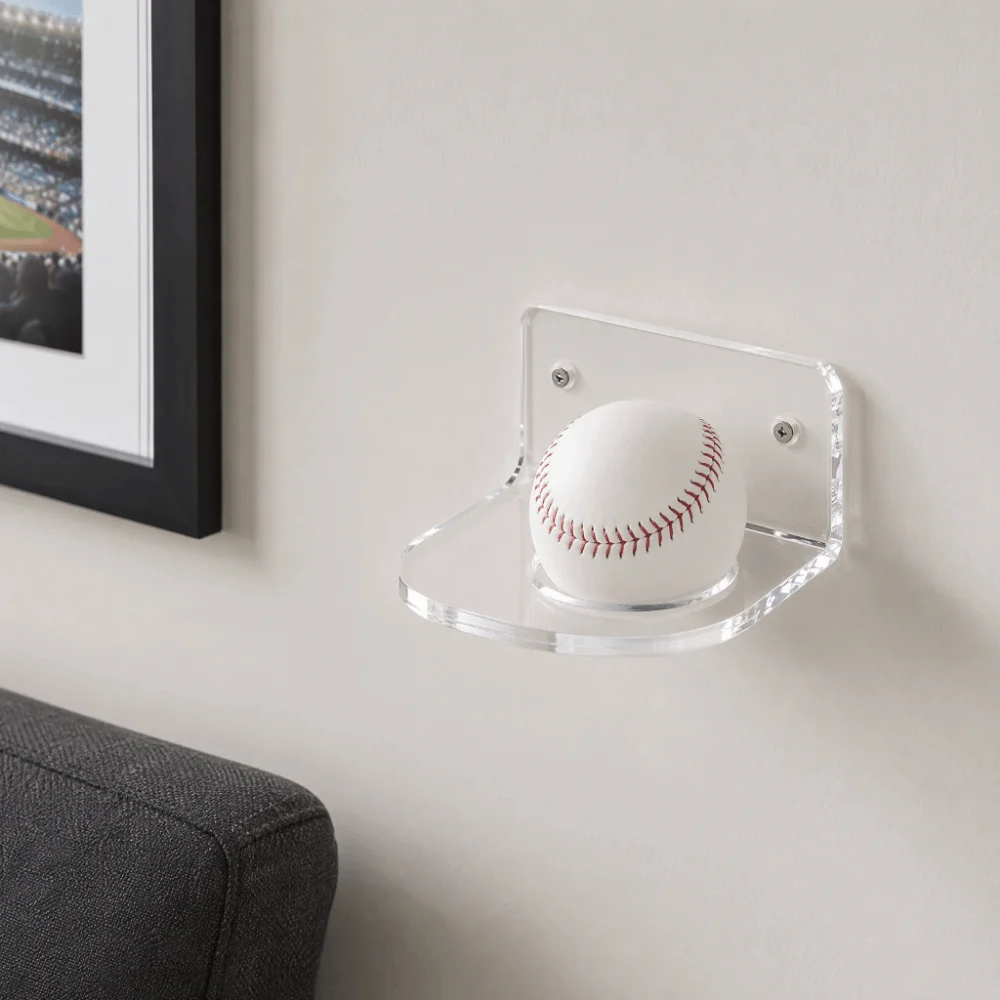 10pcs Acrylic Baseball Wall Storage Stand Wall Mount Clear Small Ball Wall Holder Storage Display Stand