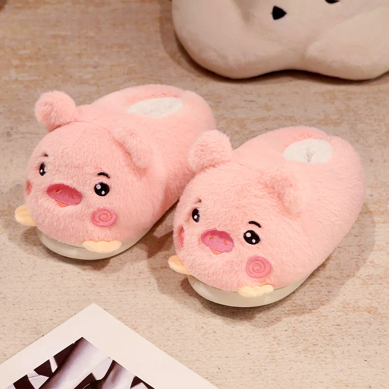 Warm and cute animal shaped plush slippers to accompany you through the winter, in a variety of colors