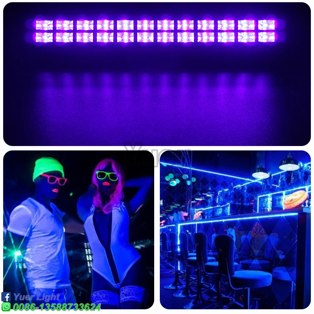 New modification 24 LEDs Disco UV Bar Lights Party Dj Lamp UV Color LED Wall Washer Lights For Christmas Laser Projector Stage