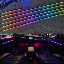 Universal Symphony Car Ambient Lights 64 RGB Car Interior acrilico Light Guide fibra ottica Car Decoration Atmosphere Light 18 in1