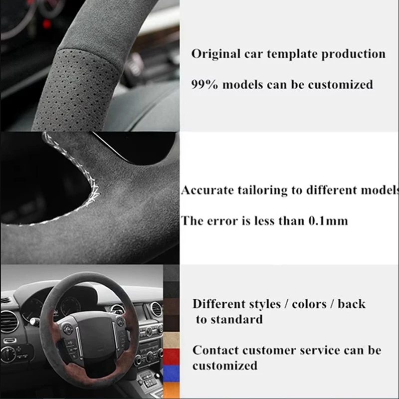 Braid Car Steering Wheel Cover Wrap Hand Sewing Anti-Slip Comfortable Suede Leather For Mini Clubman F54 F57 Cabrio F60 Electric - Image 5