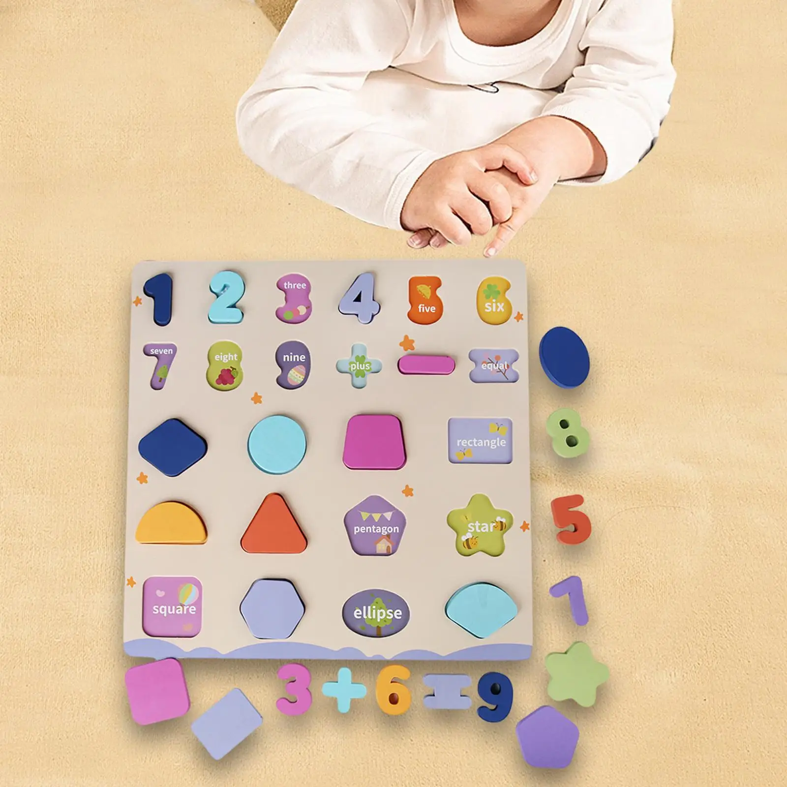 

1-9 Number Puzzle Early Learning Educational Toy Montessori Blocks Puzzle for Girls and Boys Holiday Homeschooling Birthdays