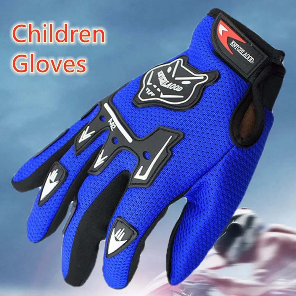 Children Full Finger Motorcycle Gloves Kids Boys Summer Winter Moto Motocross Leather Luvas Motorbike Guantes Child Racing Glove