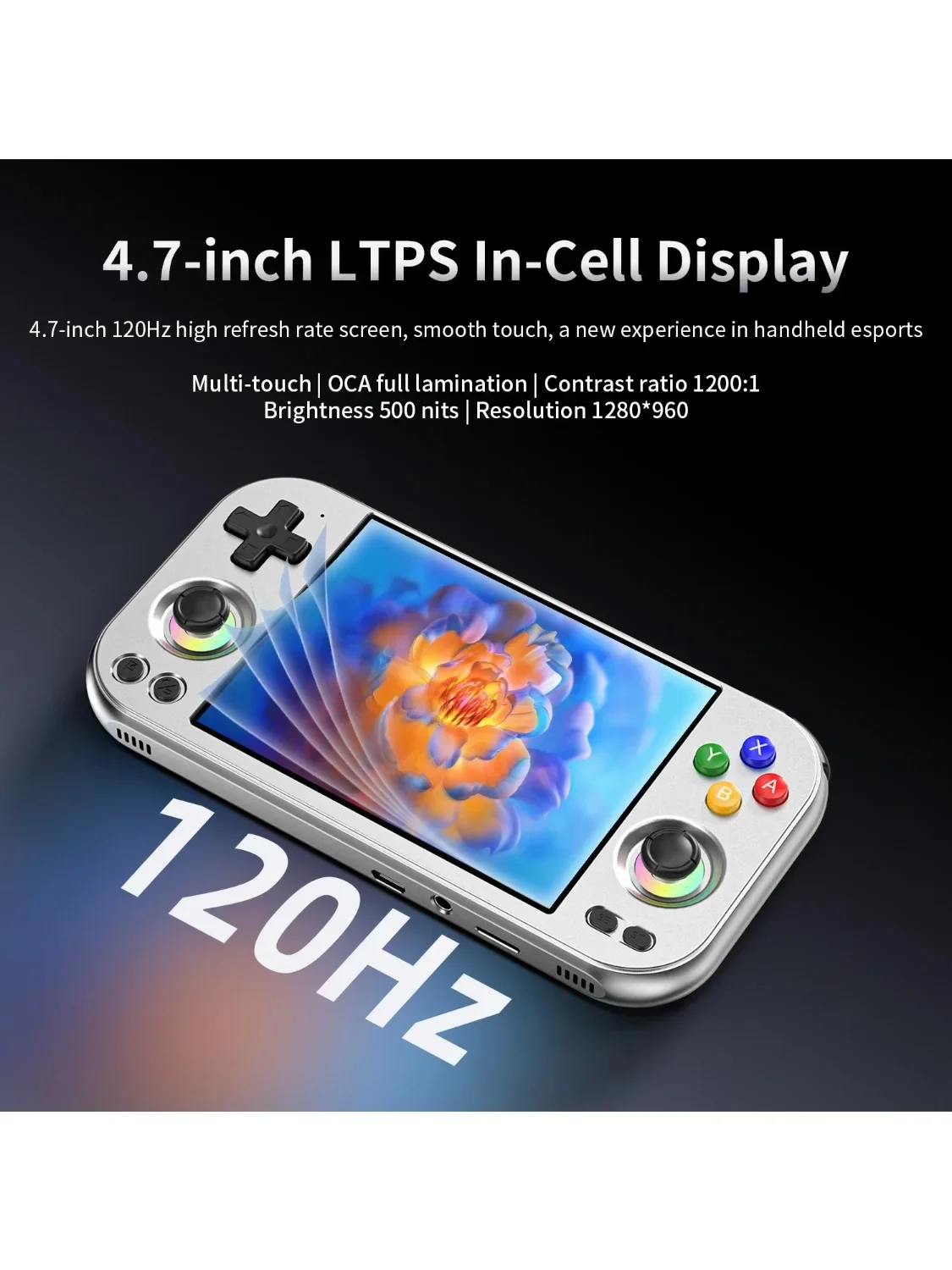 ANBERNIC RG 477M Handheld-Spielekonsole, 4,7-Zoll-LTPS-Touchscreen, Android 14,5300 mAh, Retro-Spielekonsole RG477M, 12G + 256G