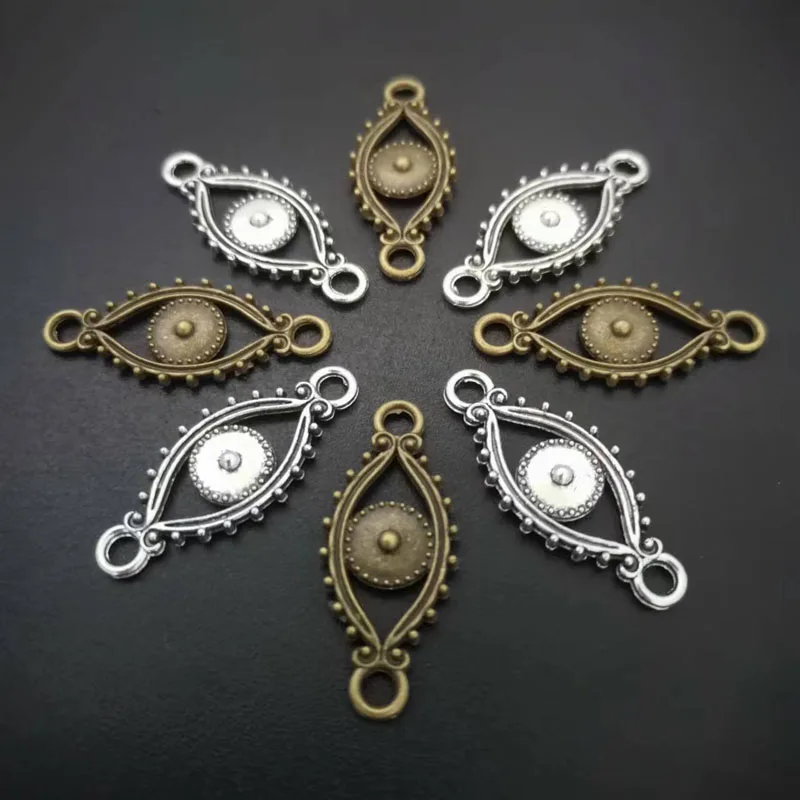 

20pcs Evil Eye Vintage Alloy Connector For Jewelry Marking