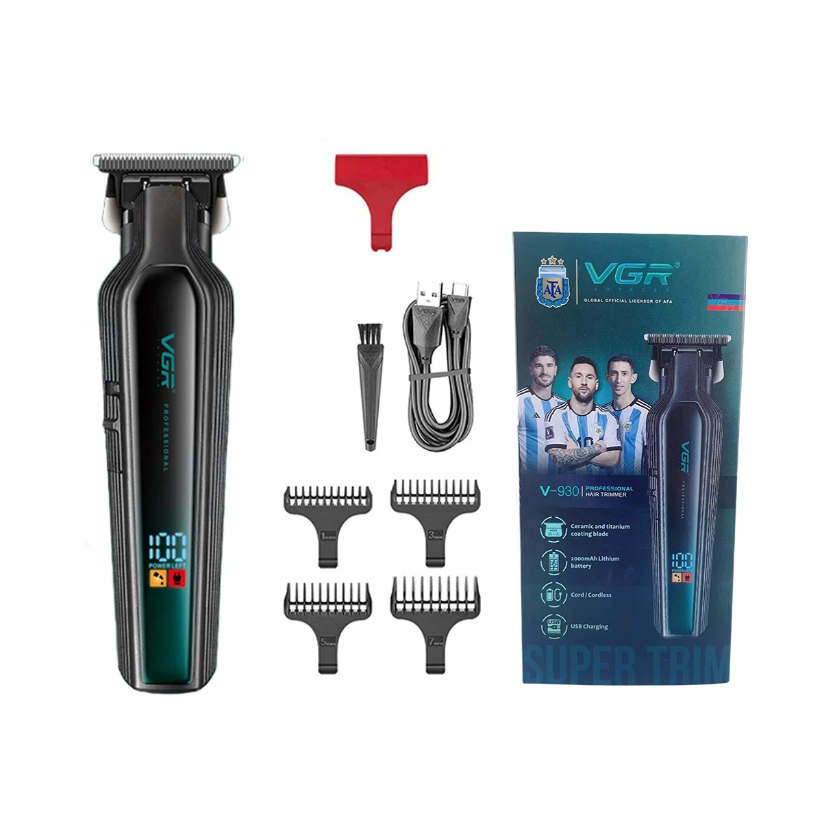 VGR Haartrimmer Snoerloos Haarknipper Elektrisch Haartrimmer Professioneel Haar knippen Barbier DLC Blade Trimmer voor mannen V-930