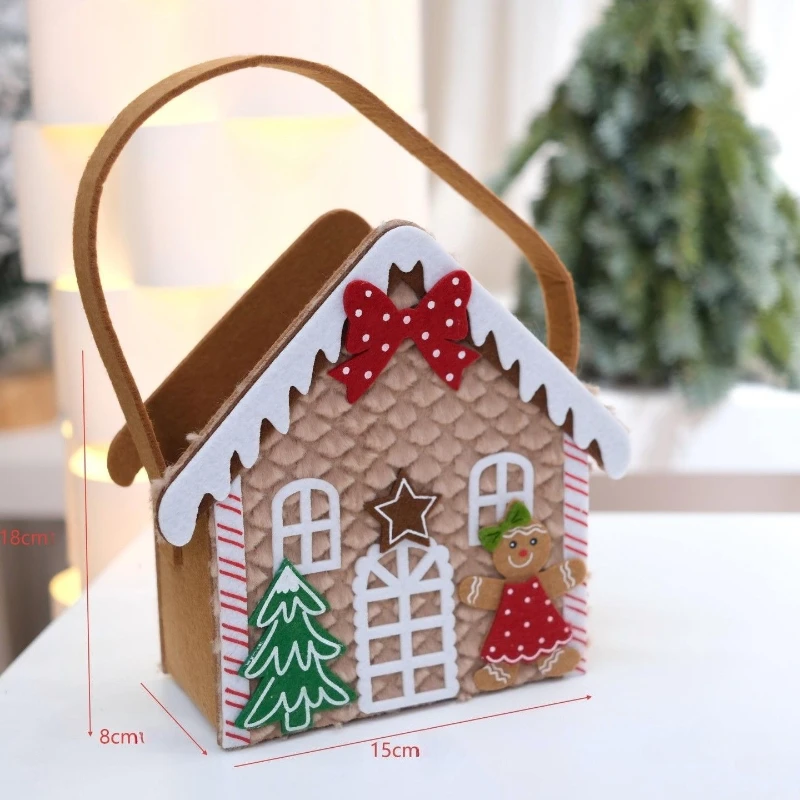 Sacchetti regalo di Natale Organizzatore di stoccaggio in feltro di Babbo Natale per decorazioni per l'albero di Natale Porta regali di caramelle per bambini Commerci all'ingrosso Nuovo