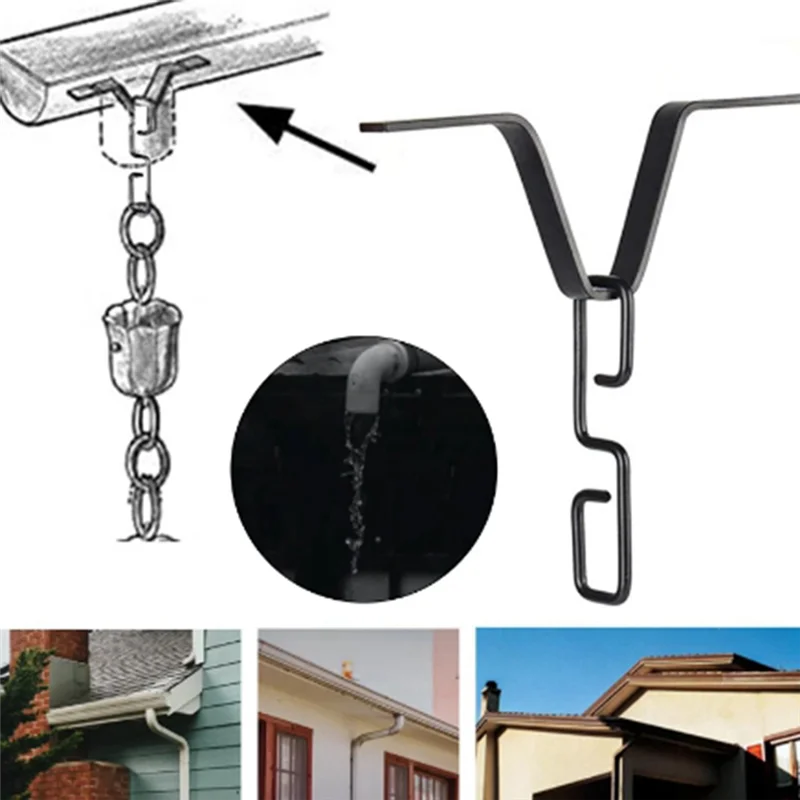

SCLS Rain Chain Gutter Clip,Rain Chain Adapter Hook, Standard Mounting Combination