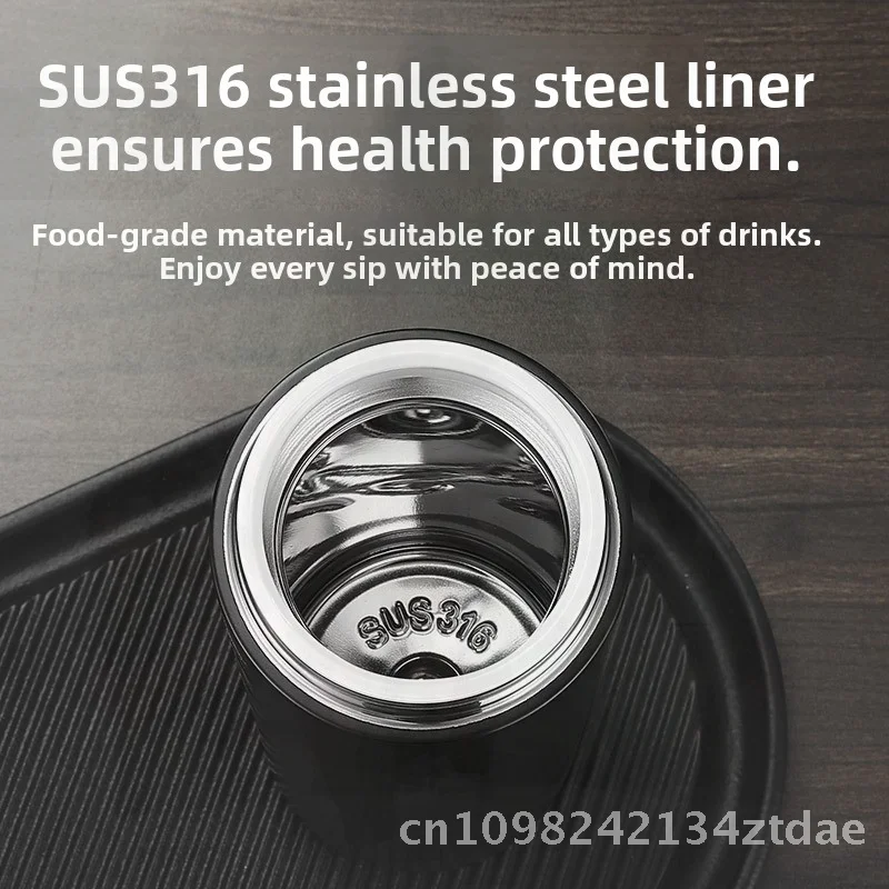 

Smart Stainless Steel Thermos Cup 316 Insulated Quick Open Lid Temperature Display Car Business Gift Tea Water Separation 480ml