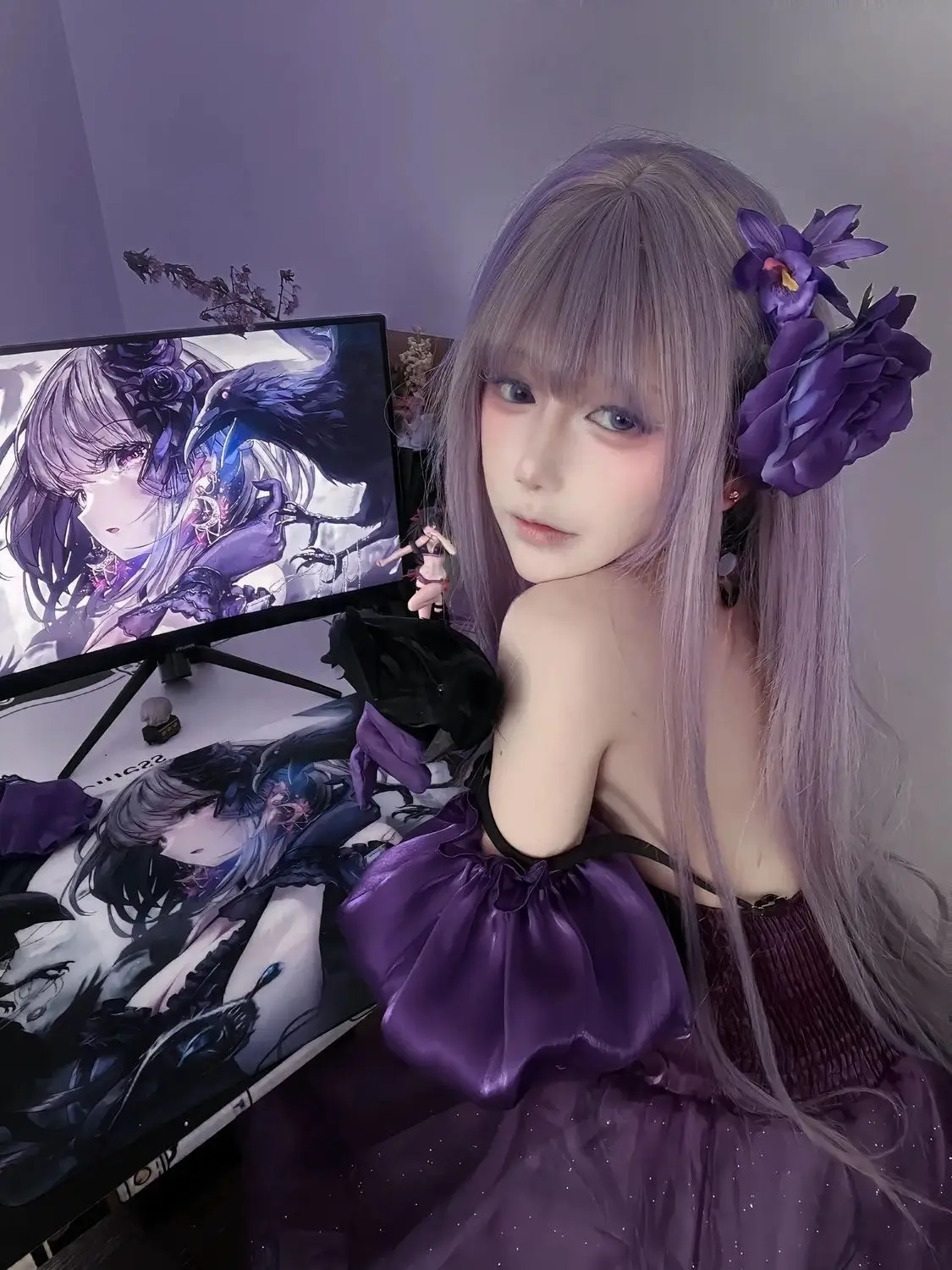 Female Esports Tempered Steel Game Anime Glass Gaming Mouse Pad Frosted Surface Desk Glass Mouse Pad E-Sports 450X400 Mouse Pad
