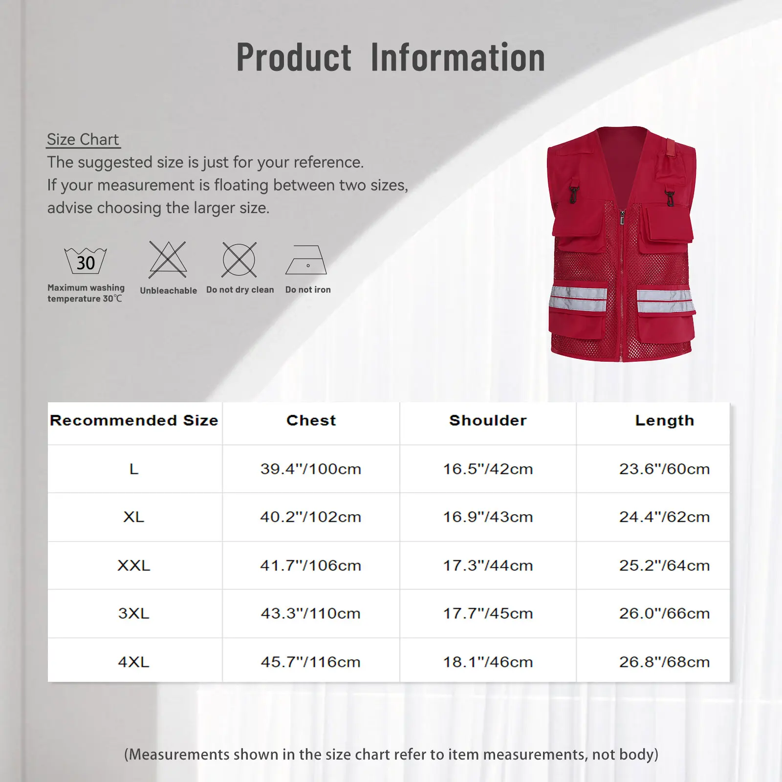 سترة كارجو للبالغين متعددة الجيوب، عاكسة للضوء، شبكية، بدون أكمام، بياقة على شكل V، بسحاب أمامي، ملابس عمل للصيد وركوب الدراجات ليلاً
