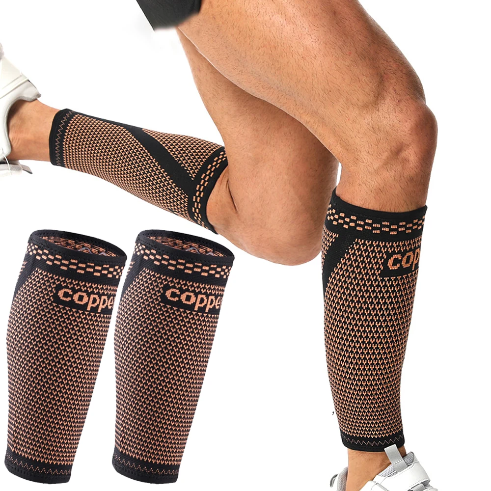 1/2 Stück Kupfer-Kompressionsmanschetten für Männer und Frauen, fußlose Kompressionssocken zur Unterstützung bei Krampfadern, Sport, Fitness