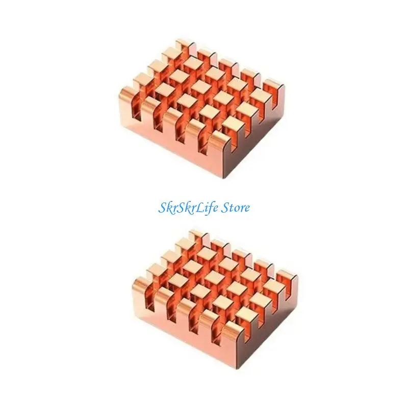 e65e 12x13x5mm النحاس النحاس النحاس نقي التبريد زعنفة التبريد مع شريط حراري للتبريد #4