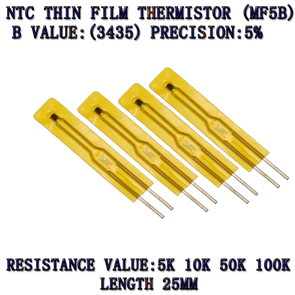Termistor de película delgada NTC, 2,5 CM, 3435, 10K, MF5B, SMD, 5%, sensor de temperatura para sensor termistor ntc, 10 Uds.