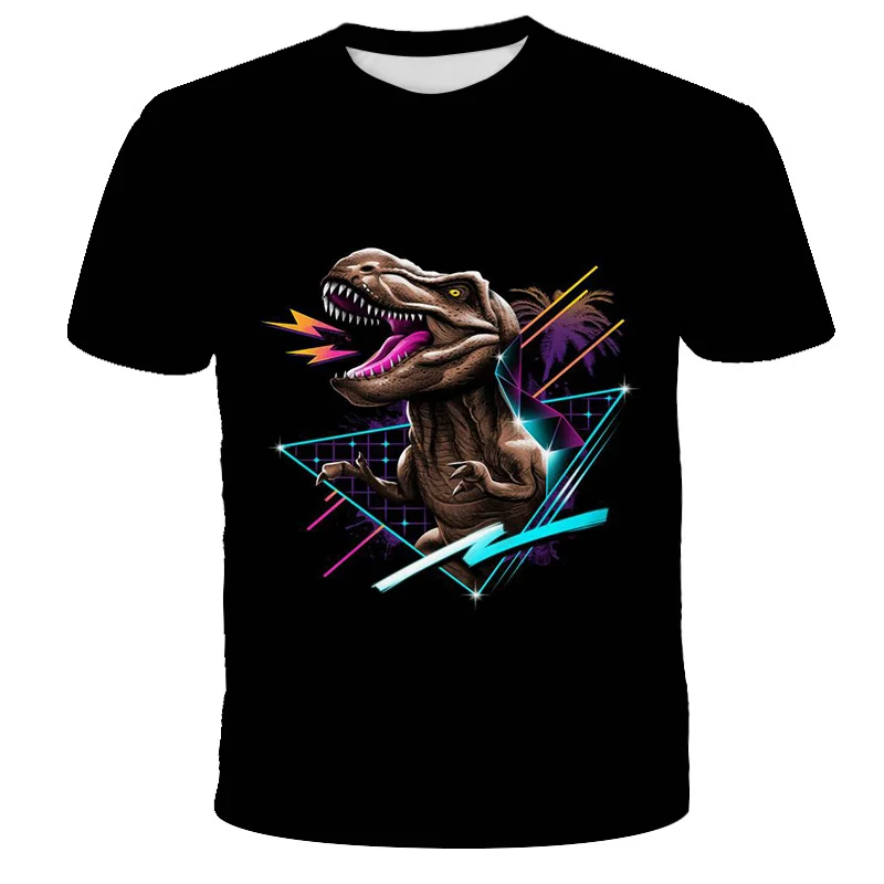 Fashion New Jurassic Dinosaur T-shirt 3d Summer Shirt of Men Kids Classic Dinosaur Game American Street Fashion Plus Size Tops