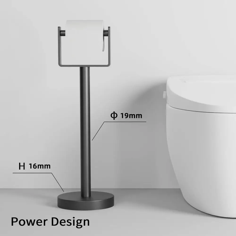 ステンレス製床置きトイレットペーパースタンド、重厚ベース、転倒防止、自立型ティッシュディスペンサー、組み立て簡単