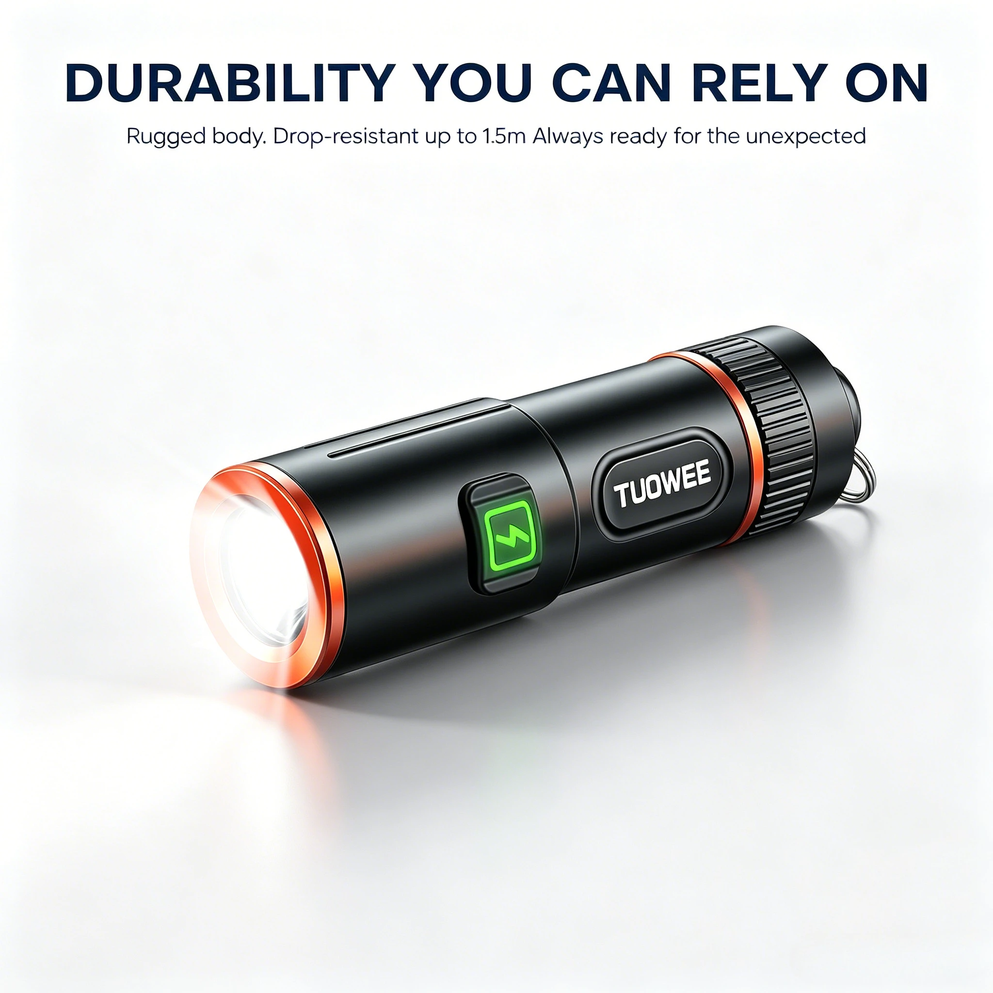 Mini Necklace Flashlight with XHP35 LED, 6 Lighting Modes, Type-C Rechargeable, Compact Alloy EDC Keychain Light