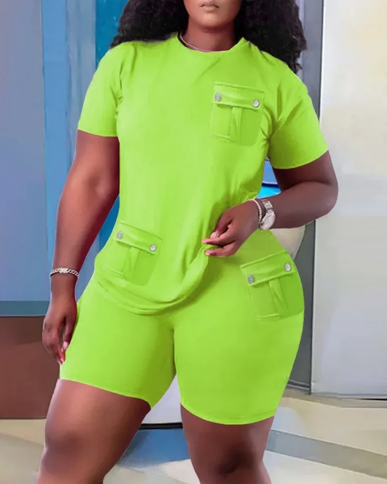 Ensemble Top Et Short Femme Ensemble De Survêtement à Manches Courtes En Couleur Unie Pour Femmes, Deux Pièces, Short Et Jogger - Chine Ensemble Short Pour Femme Et Ensemble Pantalon De Sweat