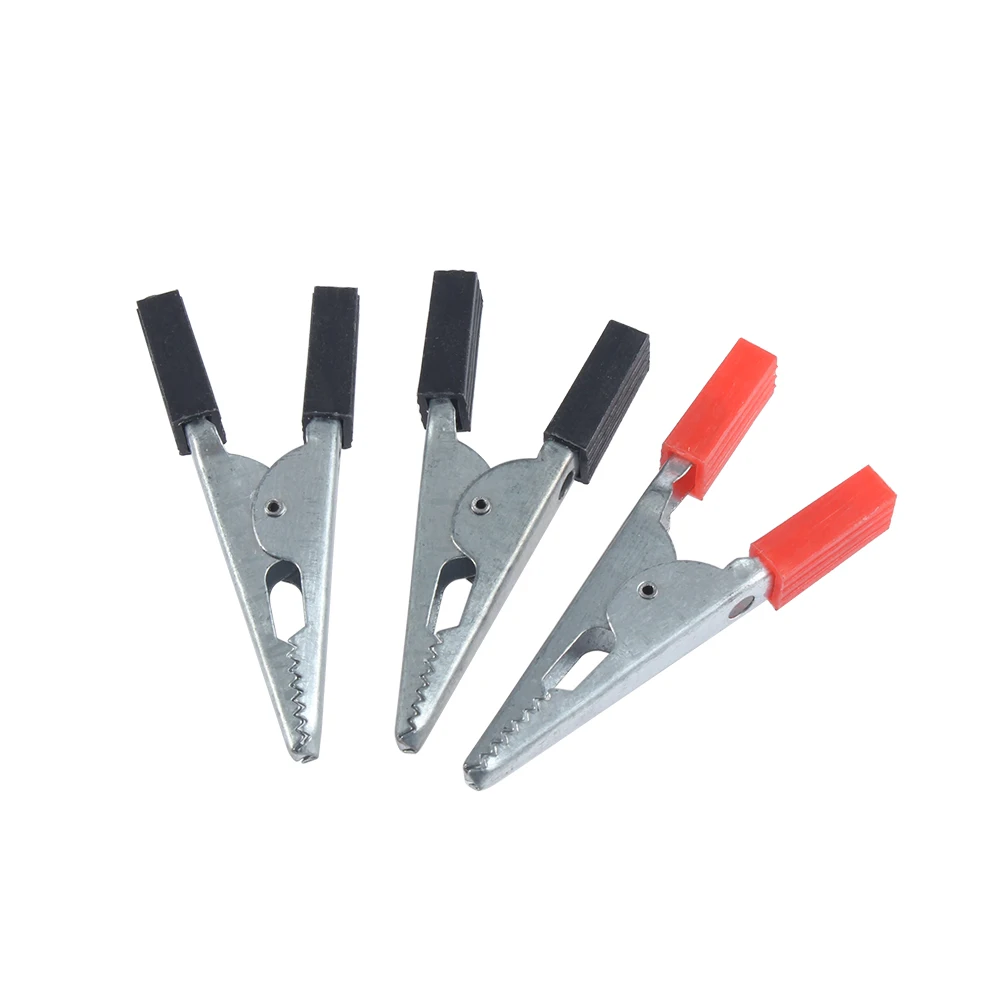 2pcs/5pcs/10pcs Insulated Crocodile clip Plastic Handle Cable Lead Test Charging Clamp Metal Crocodile Clamp Length 48mm