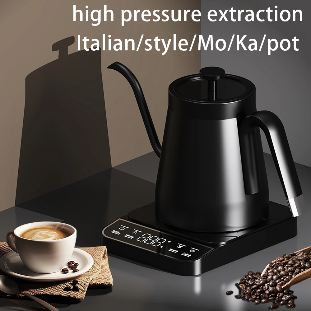 

220V/120V Electric Espresso Utensils Coffee Pot Hand Brew Gooseneck Kettle 1200W Intelligent Thermostat Heat Water Teapot