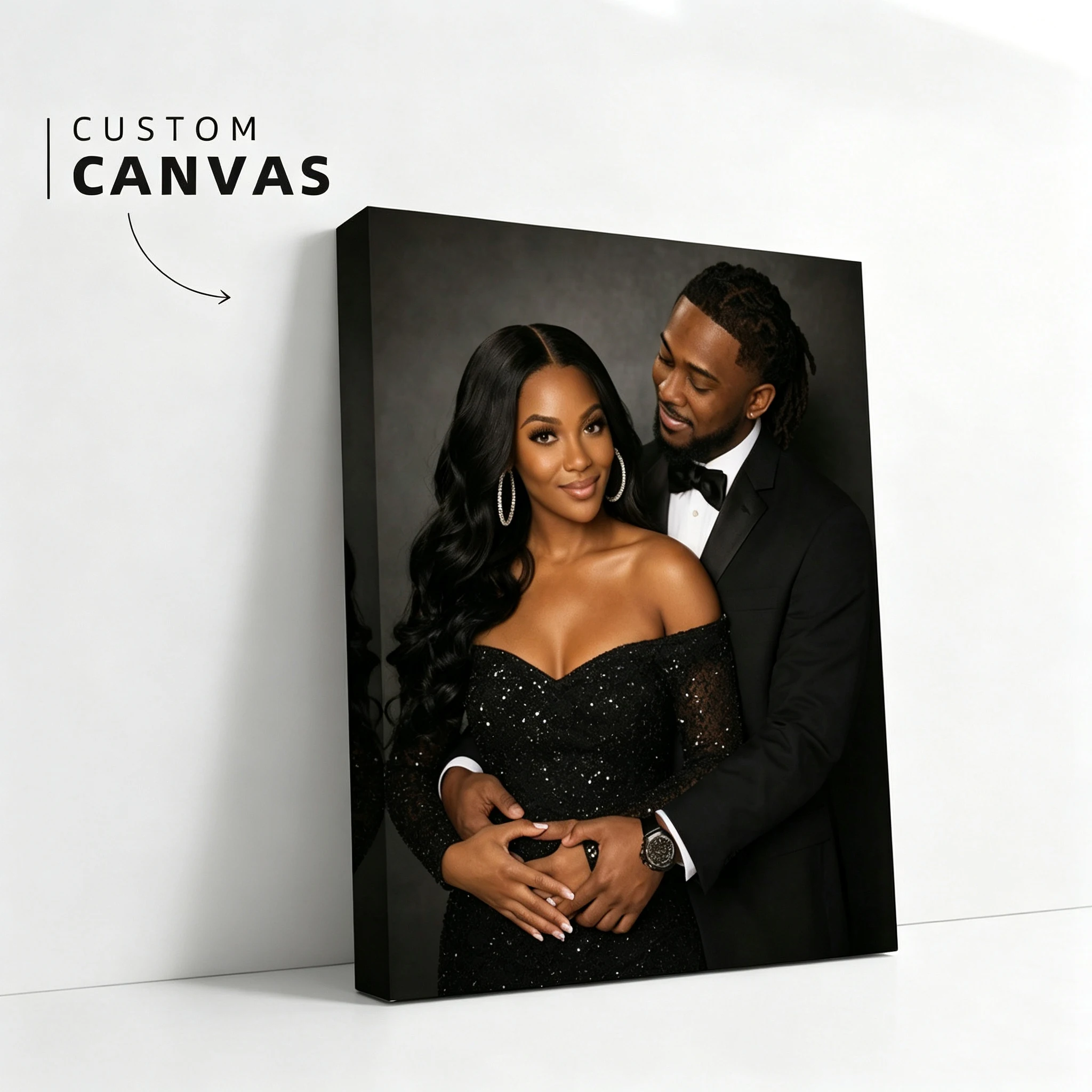 1Pc Custom Photo Canvas Print, Personalized Unframed Wall Art for Couples, Custom Poster for Proposal & Anniversary Memory Gift