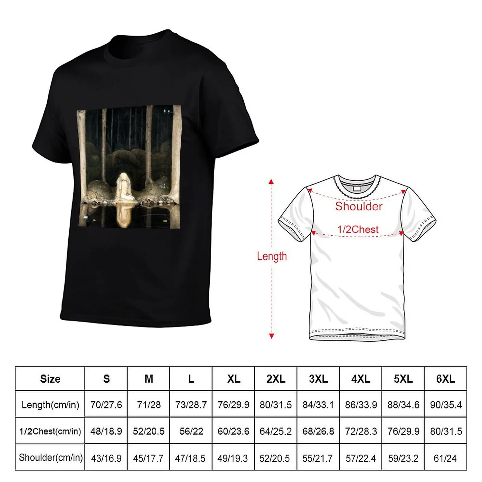 Leap the Elk and Little Princess Cottongrass - John Bauer T-Shirt affliction shirts Short sleeve tee designer t shirt men