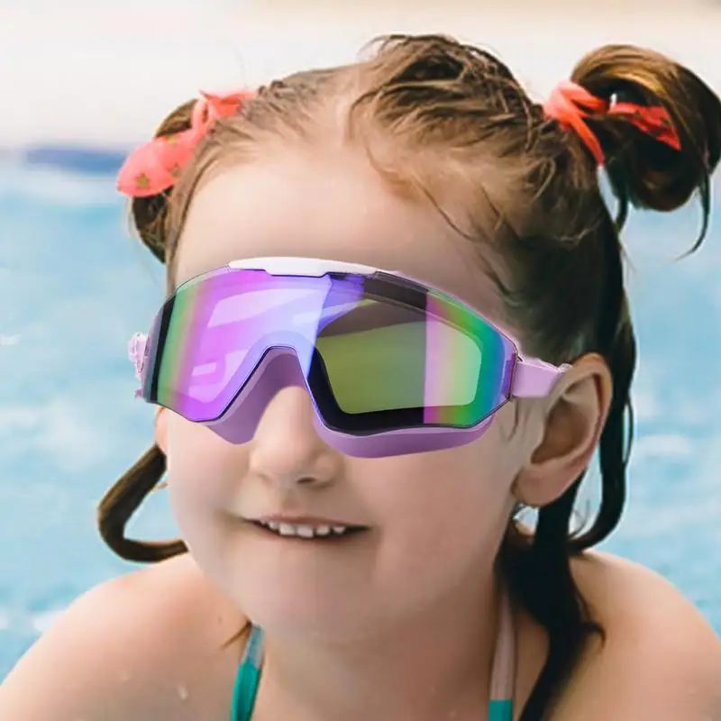 Anti-Fog Pool Goggles No Leaking Swim Glasses Wide View Kids Swim Goggles Extra Silicone Layer Clear Vision Full Protection No