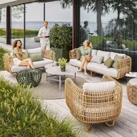 Leisure Outdoor Furniture Set Home Villa Living Room Sofa Modern Rattan Outdoor Garden Sofa Simple Balcony Backrest Sofa Chair