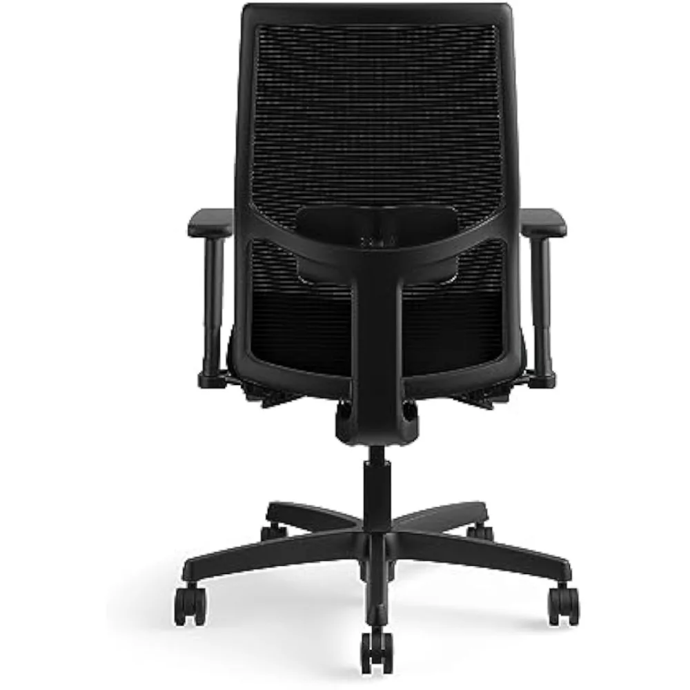 Ignition 2.0 Mesh/Vinyl Mid-Back Task Chair, Adjustable Arms, Black (12M2AMLU10TK) (I2M2AMLU10TK)