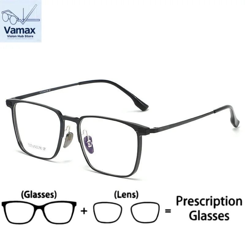 

VAMAX Ultra-Light Men's Business Non-Prescription Glasses Polygonal Aluminum Magnesium Titanium Frame