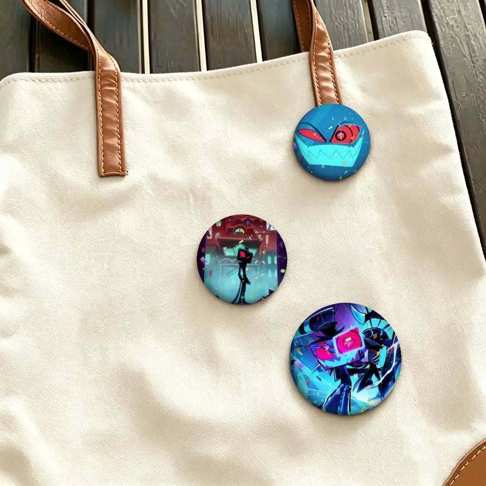 V-Vox Populi hHazbin Hotel  25mm 32mm 44mm 58mm 75mm Brooches Badges Pins for Accessories Gift