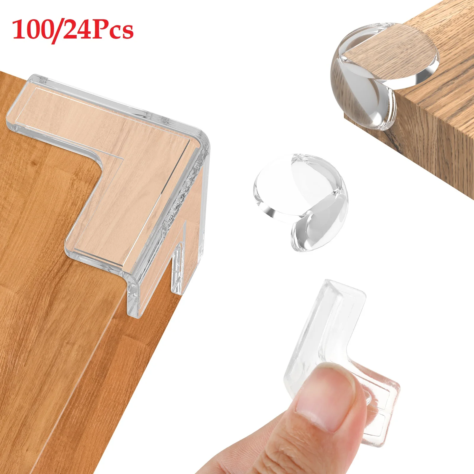 

100/24Pcs Table Corner Protectors Furniture Corner Guards Clear Children Anti Collision Edge Guards Baby Safety Table Edge Cover