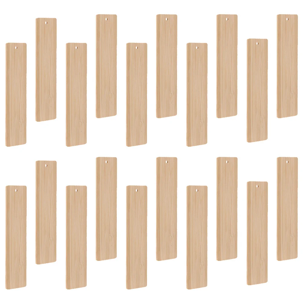 20 قطعة الإشارات المرجعية المصنوعة من الخيزران لتقوم بها بنفسك علامات معلقة خشبية فارغة الإشارات المرجعية لم تنته لقراءة هدايا تزيين حفلات الطلاب