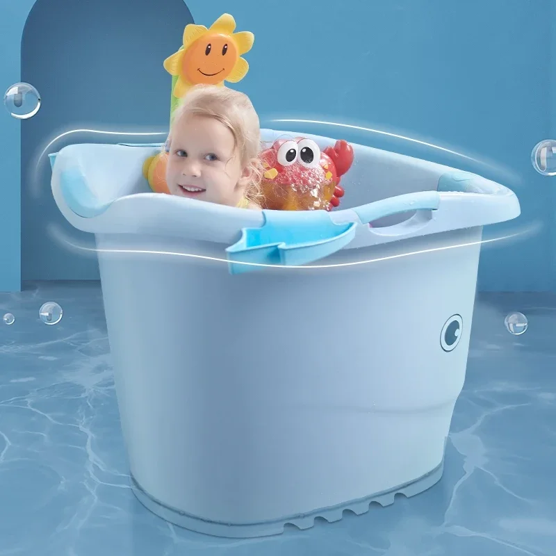 Bath Bucket Foldable Medium and Large Children Baby Swimming Bucket Household Bathtub Tub