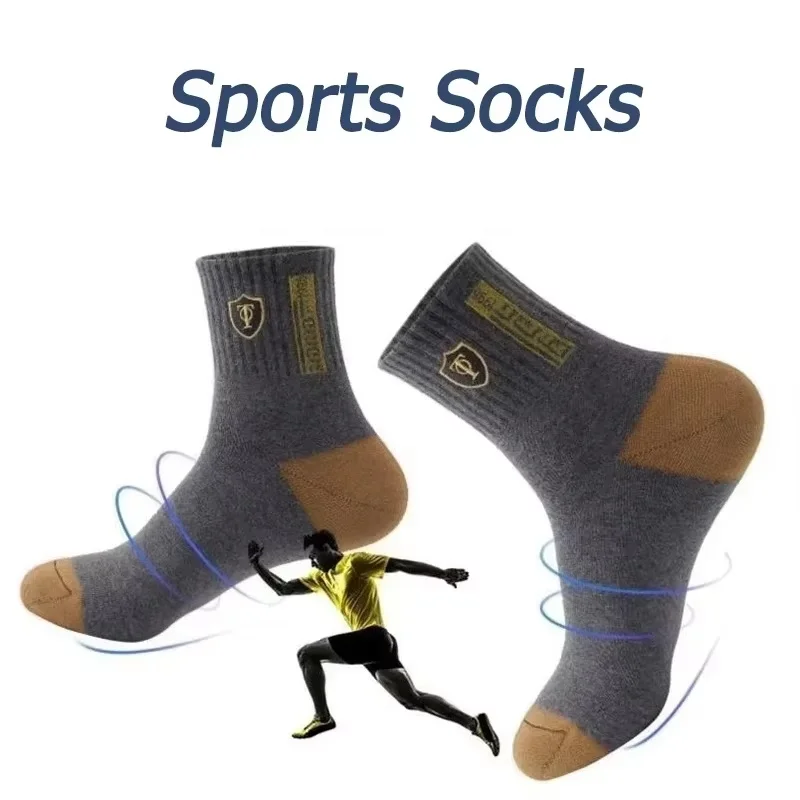 10 pares de meias esportivas de algodão respirável homens fibra de bambu outono e inverno meias absorventes de suor desodorante negócios sox