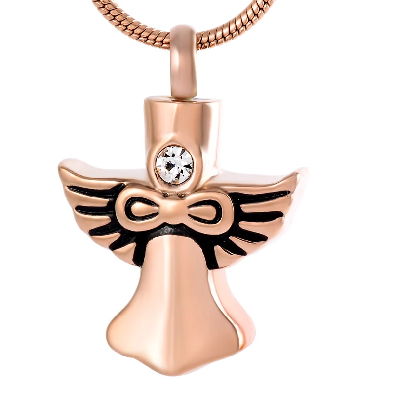 IJD9200 Angel wing cross, God bless me with simple style men's and women's jewelry, cremation jewelry pendant, stainless steel