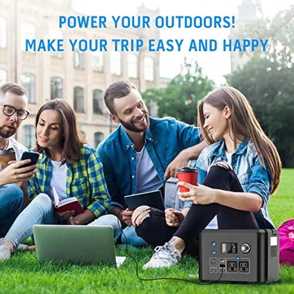 Portable Solar Generator 350W with 60W Solar Panel 70,000mAh Lithium Battery Pure Sine Wave AC Outlet Multiple Charging Ports