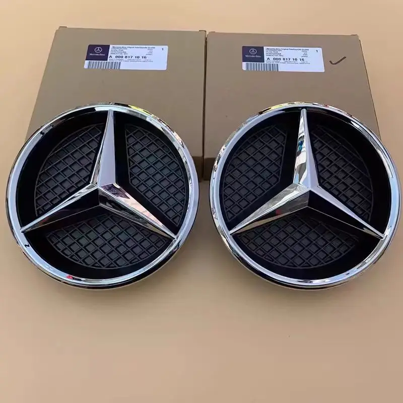 Black border and silver border decoration Car Front Grilled Star Emblem Logo for Mercedes Benz W213 E-Class 2016-2020