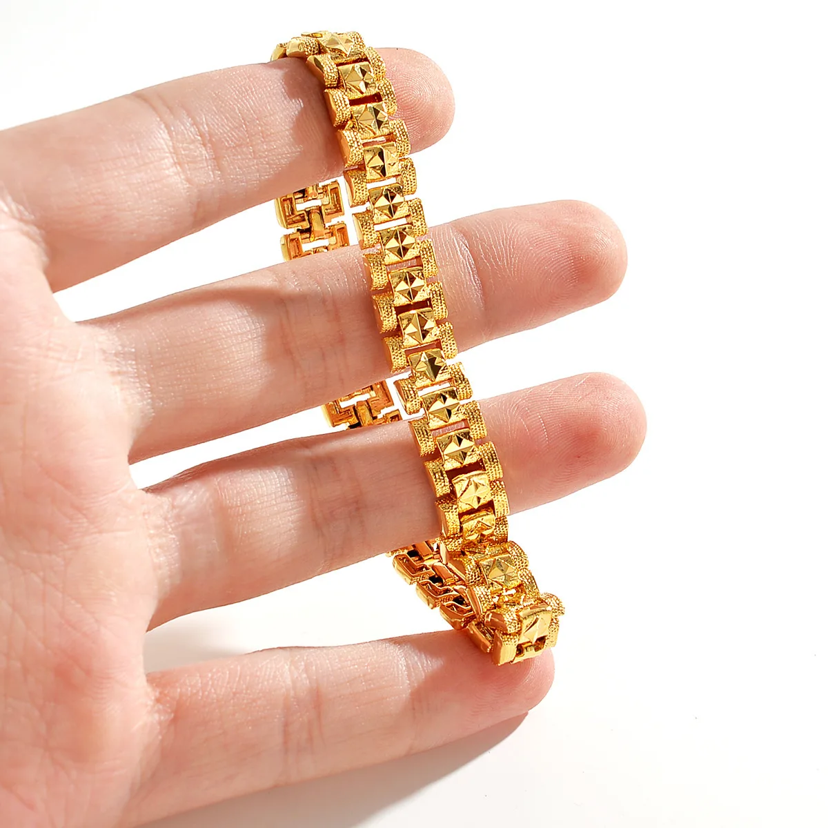 Cynlo Jewelry Luxury 24K 9999 Pure Gold real gold Women's Watch Chain Women's All-match Bracelet